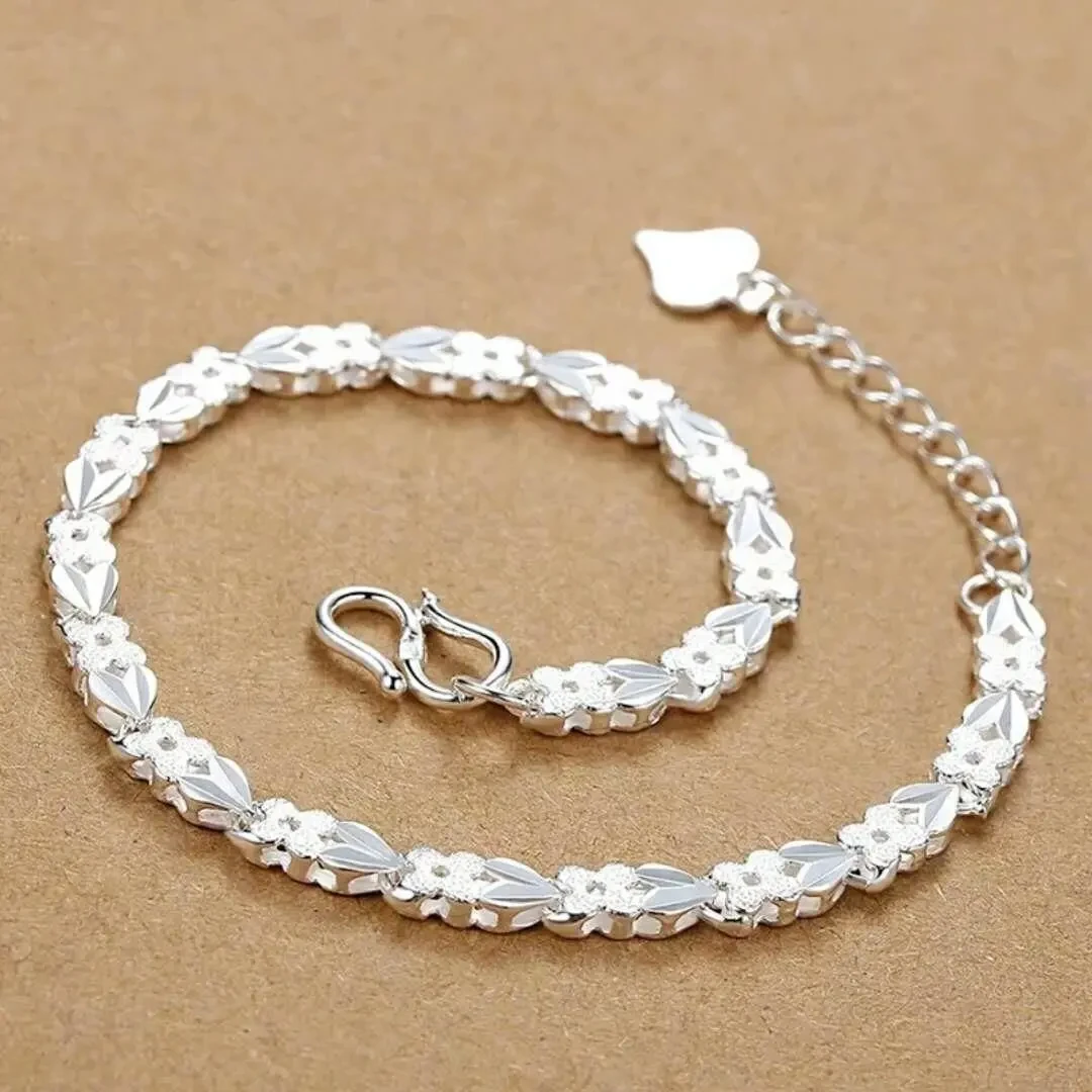 Fine heart bracelets 925 Sterling Silver chain cuff for women men adjustable high quality fashion popular party jewelry gifts - Image 4
