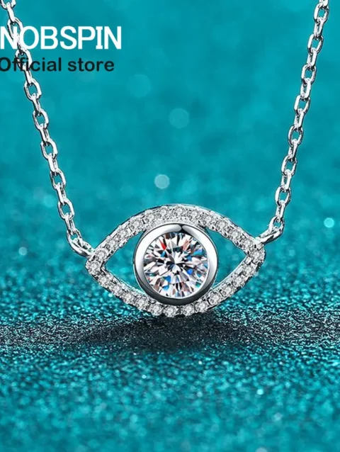 KNOBSPIN 5mm D Color Moissanite Necklace Lab Diamond GRA Certified Fine Jewelry 925 Sterling Silver Necklaces Wedding for Women