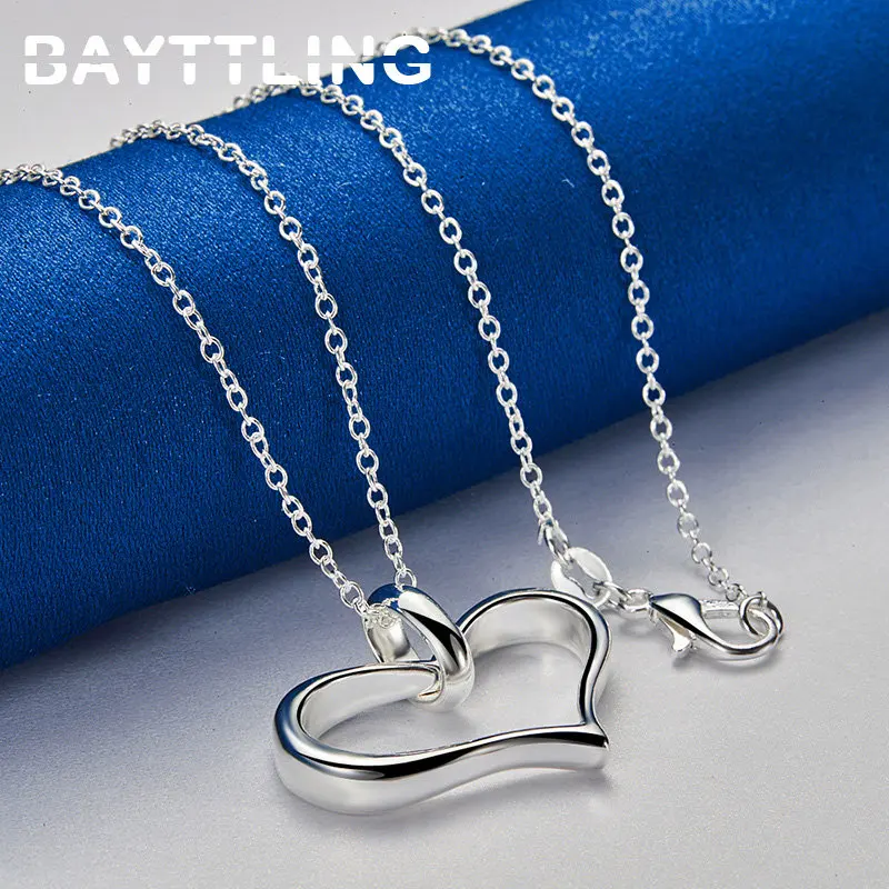 925 Sterling Silver Charm Heart Pendant Necklace For Women Fashion Engagement Wedding Gift Jewelry Accessories - Image 5