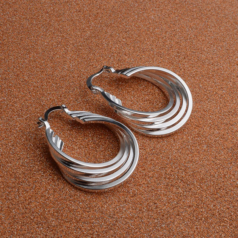 Hot high quality 925 Sterling Silver elegant circle Earrings for woman fashion Jewelry fine party wedding Holiday gifts - Image 5