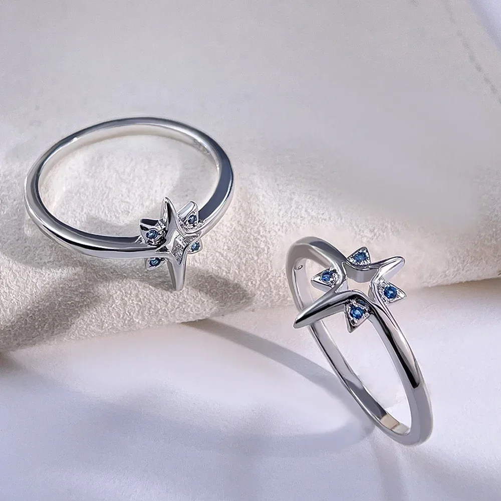 Sterling Silver S925 Rings Sun Moon Star Stackable Colored Zircon for Women Original Silver 925 Wedding Ring Fine Jewelry Gift - Image 4
