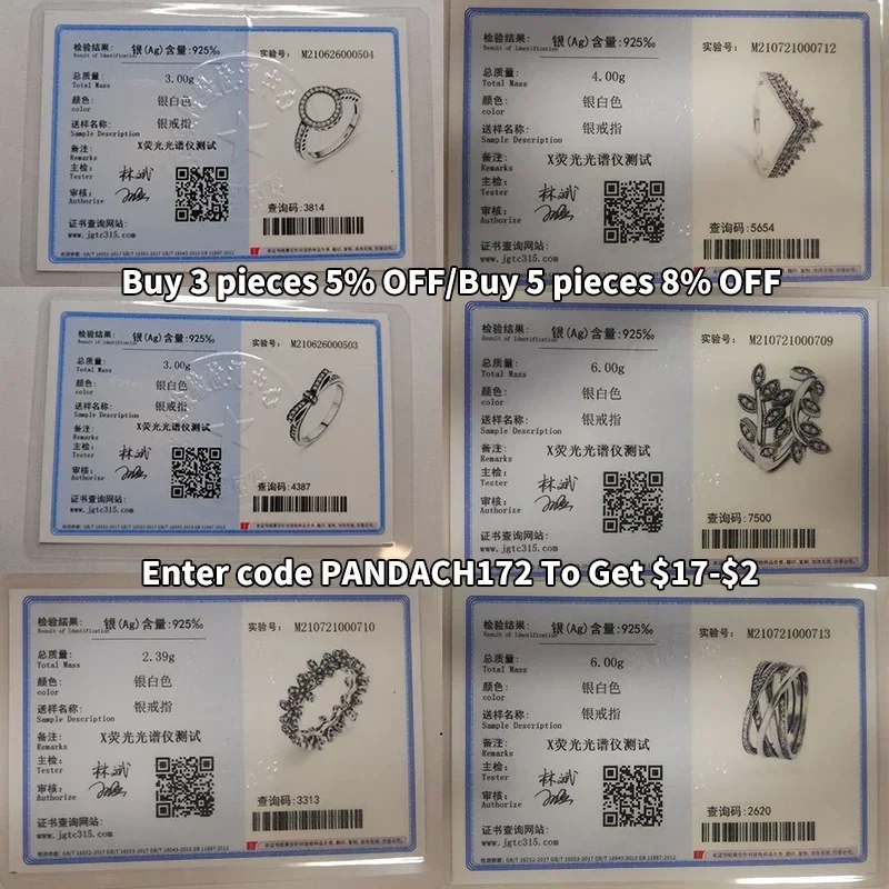 Original 925 Sterling Silver Rings Stackable Infinite Heart Daisy Flower for Women Original Silver 925 Rings Brand Jewelry Gift - Image 5