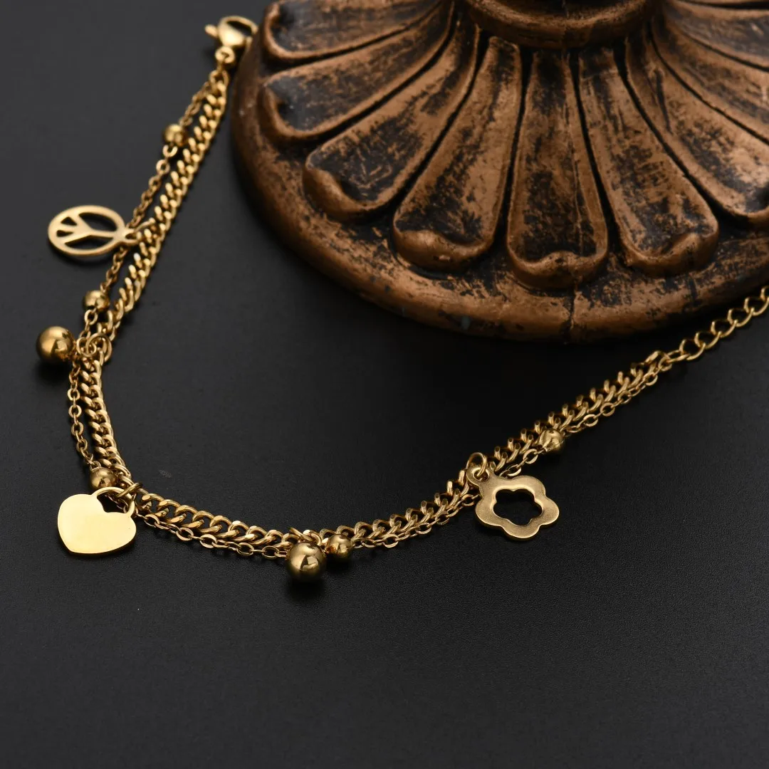 JewelryTop Cute 18K Gold S925 Sterling Silver Charms Heart Bracelets for Lady Women Wedding Girl Gifts 18+5cm original - Image 3