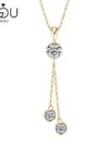 IOGOU Crown Tassel Drop Pendant Round 6.5mm&4mm D/VVS1 Moissanite Necklace With GRA Silver 925 Original Women Fine Charm Jewelry