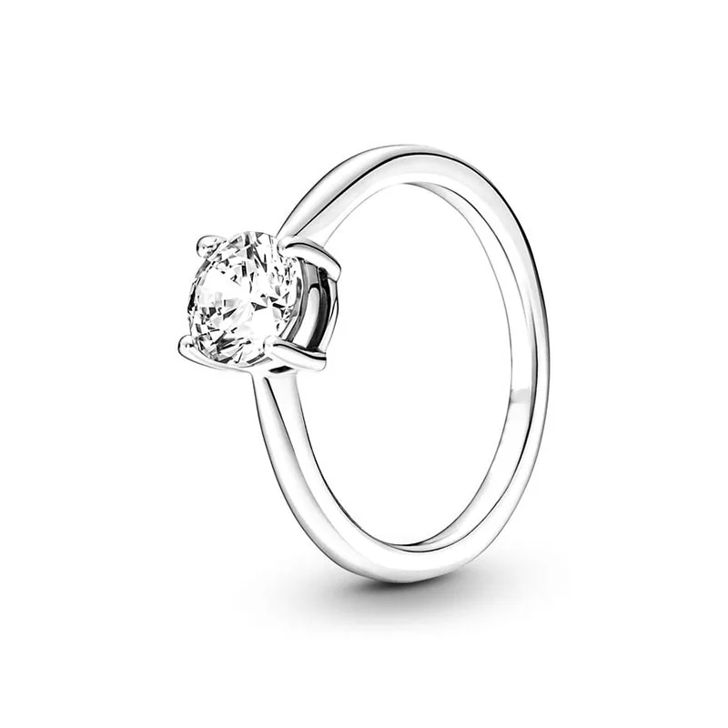New 925 Silver Ring Sparkling Crown Solitaire Ring Double Heart Ring For Women Engagement Ring Jewelry Anniversary Gift - Image 2