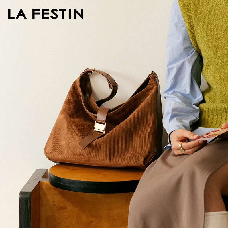 LA FESTIN Original Tote Bag Large Capacity Shoulder Crossbody New 2023 Women's bag Suede Bag Ladies Leather Bag Messenger Bag - Image 6