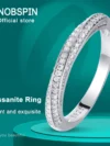 KNOBSPIN D VVS Original Moissanite Rings for Women Men 1mm Lab Diamond Wedding Eternity Band Jewelry s925 Sterling Sliver Ring