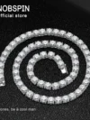 KNOBSPIN D VVS1 6.5mm Full Moissanite Tennis Necklace for Women Man Sparkling Diamond with GRA 925 Sterling Silver Neck Chain