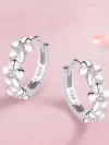 Top Sale 925 Sterling Silver Needle Earrings for Women's Wedding Fashion High Quality Jewelry Crystal Zircon Flower Cute Stud