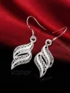 Hot sale high quality 925 Sterling Silver Flowers leaf Earrings Women fashion party Jewelry Christmas Gifts vintage earrings