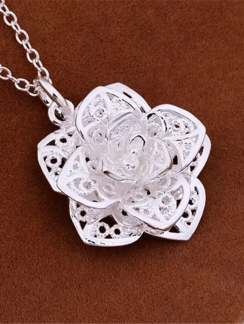 925 Sterling Silver charm Flowers Pendant Necklace For Women Luxury Fashion Party Wedding Accessories Jewelry Christmas Gifts