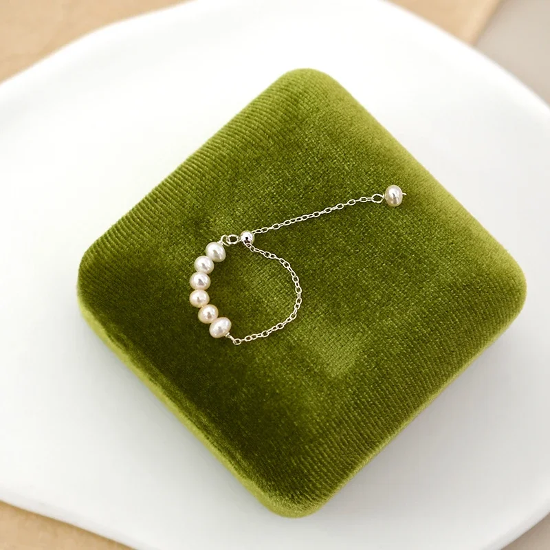 ASHIQI Natural Pearl 100% Real 925 Sterling Silver Tassel Adjustable Ring Women Handmade Freshwater Pearl Jewelry - Image 4