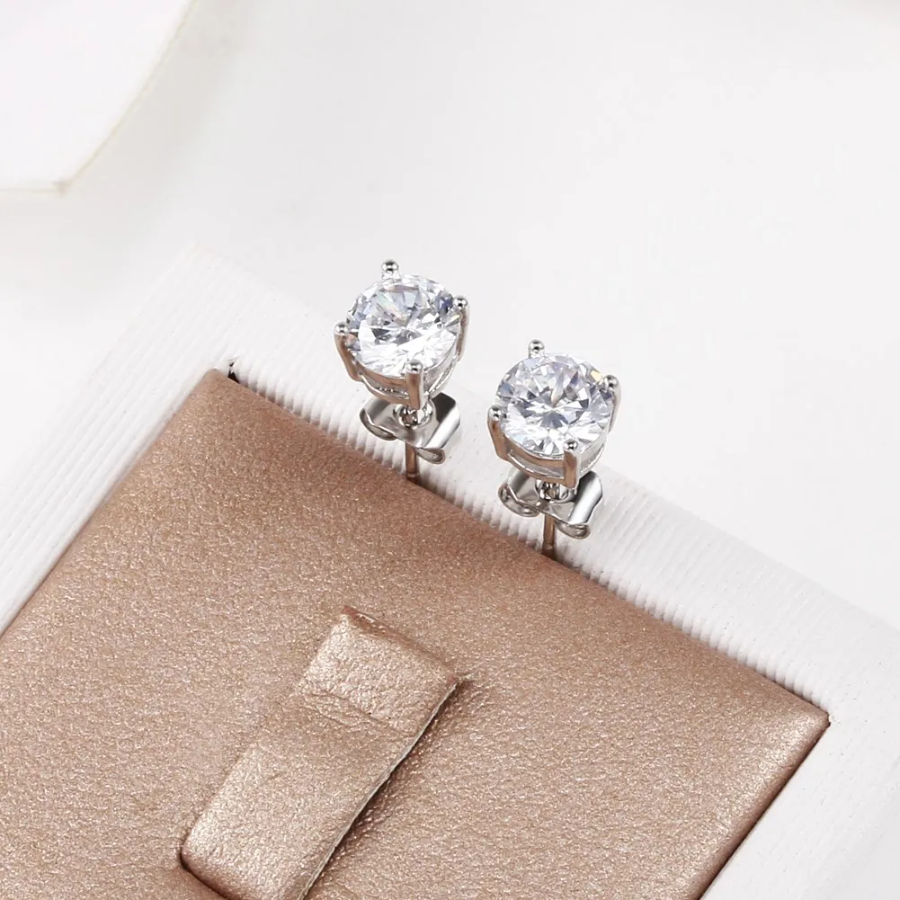 New Fine 925 Sterling silver diamond stud earrings for women fashion Charms party wedding classic jewelry Holiday gifts - Image 5