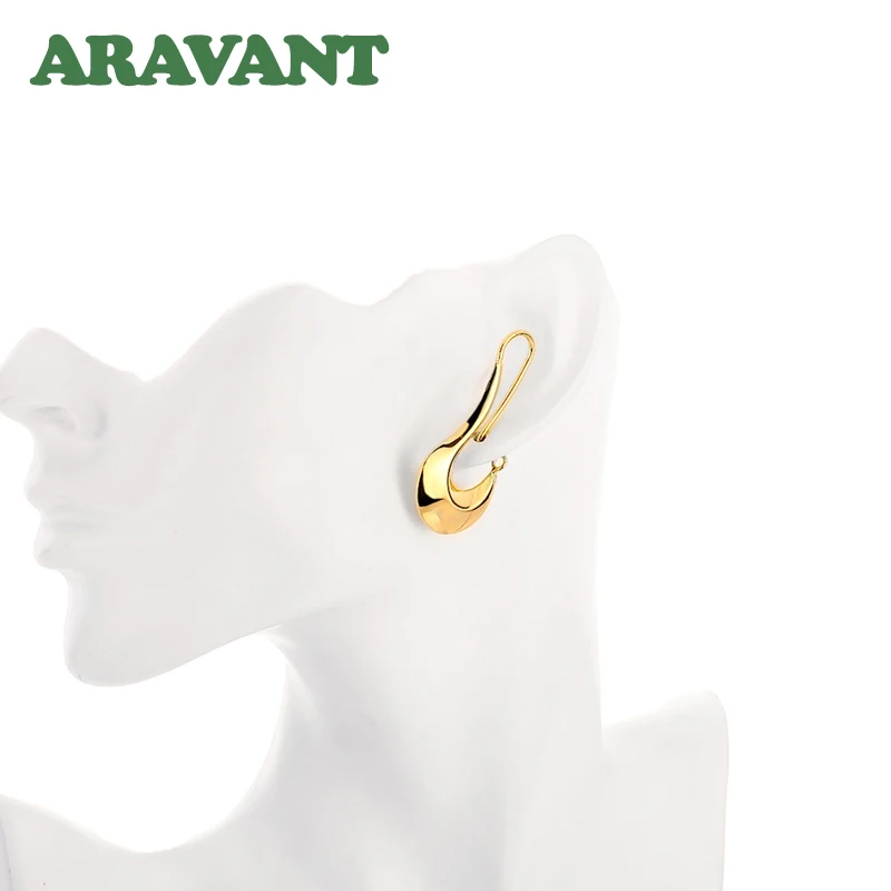 Aravant 925 Silver 18K Gold Hollow Moon Hoop Earrings For Women Wedding Fashion Jewelry - Image 4