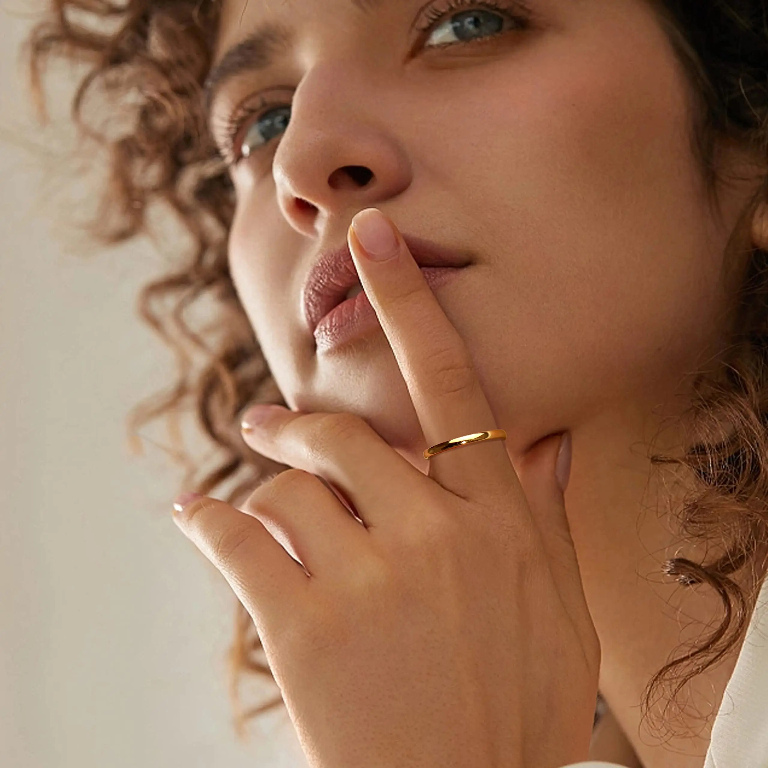 Fansilver 925 Sterling Silver Rings for Women Men 18k Gold Plated Stackable Band Rings High Polish Wedding Gold Band Wholesale - Image 3