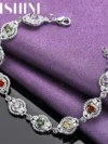 CHSHINE 925 Sterling Silver Color Crystal Chain Bracelet For Women Wedding Party Fashion Jewelry Gifts Wholesale free shipping