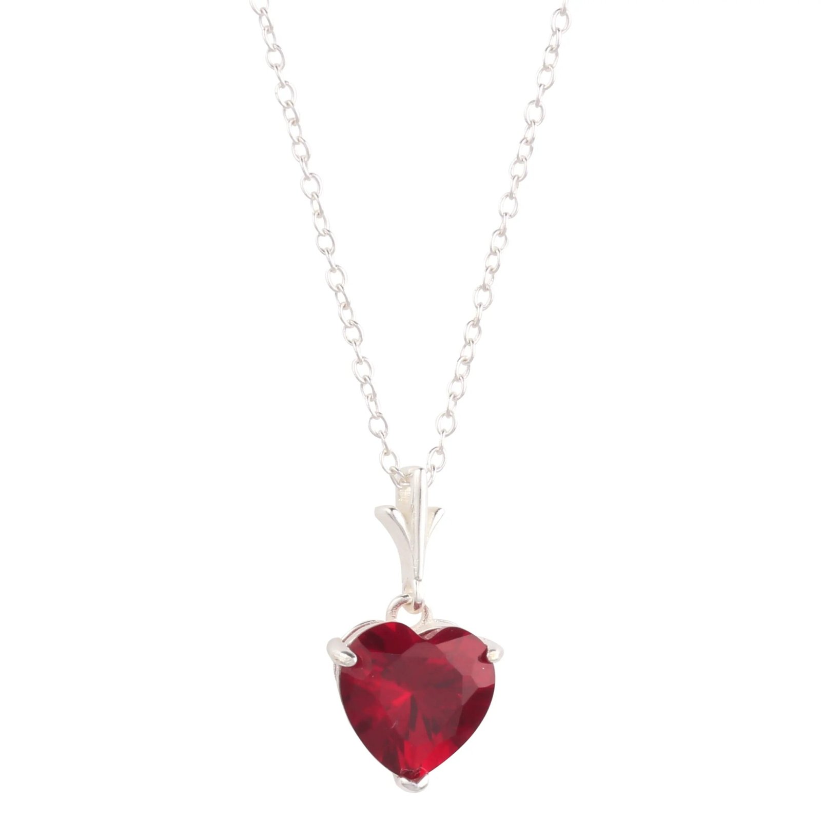 925 Sterling Silver Necklace Red Heart Pendant - Image 2