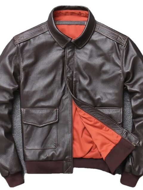 Karl Men's Bomber Leather Jacket