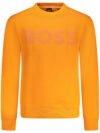 BOSS MEN'S ORANGE ZIP-LESS SWEATSHIRT