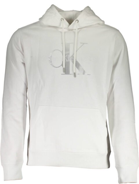 CALVIN KLEIN WHITE MEN'S SWEATSHIRT WITHOUT ZIP