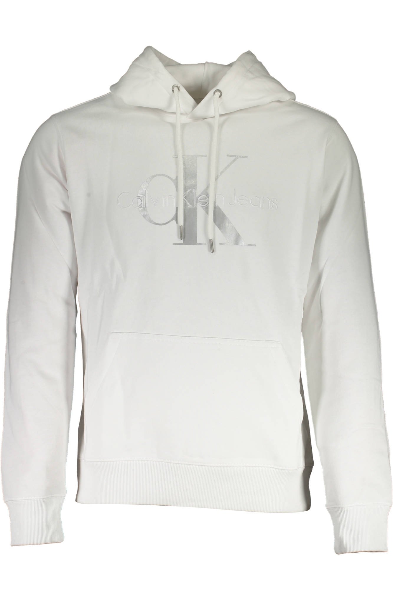 CALVIN KLEIN WHITE MEN'S SWEATSHIRT WITHOUT ZIP