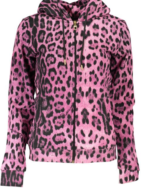 CAVALLI CLASS WOMEN'S PINK ZIP SWEATSHIRT
