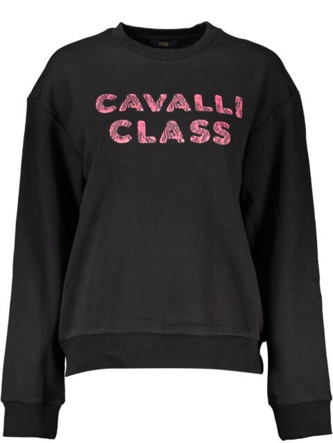 CAVALLI CLASS BLACK SWEATSHIRT WITHOUT ZIP