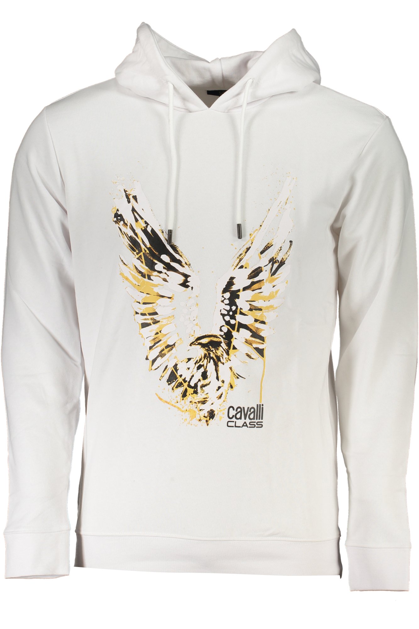 CAVALLI CLASS MEN'S WHITE ZIPLESS SWEATSHIRT