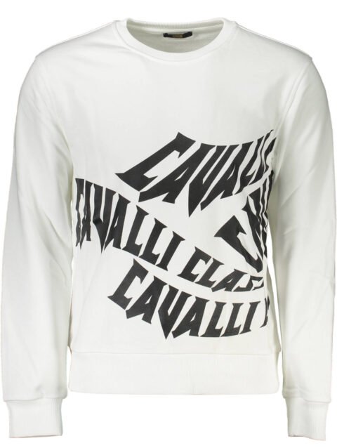 CAVALLI CLASS SWEATSHIRT WITHOUT ZIP MAN WHITE
