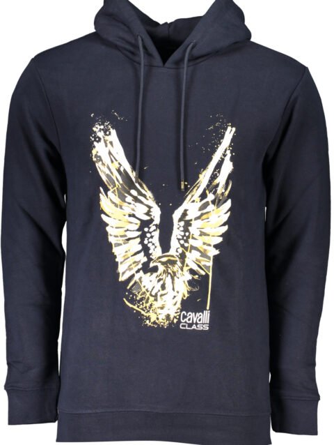 CAVALLI CLASS MEN'S BLUE ZIPLESS SWEATSHIRT