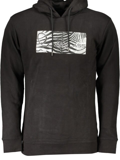 CAVALLI CLASS MEN'S BLACK ZIP-OUT SWEATSHIRT