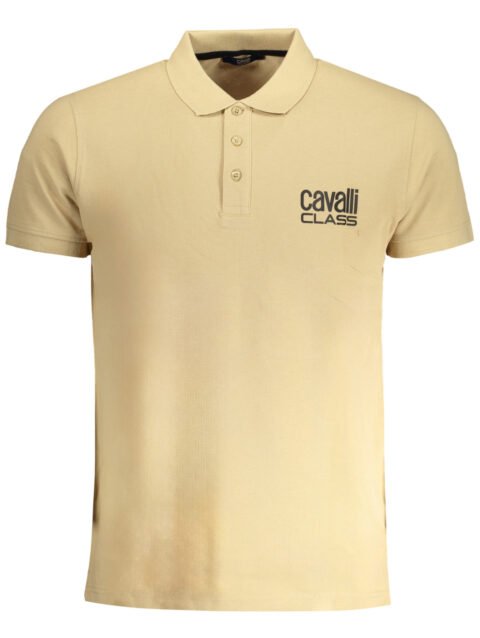 CAVALLI CLASS MEN'S SHORT SLEEVED POLO SHIRT BEIGE