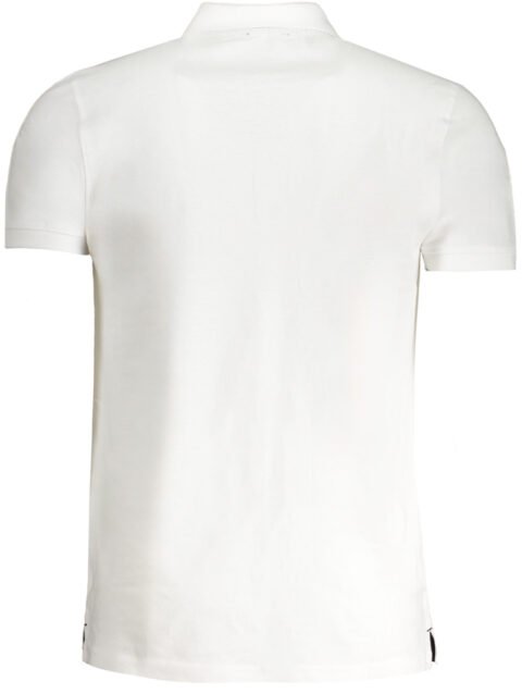 CAVALLI CLASS MEN'S WHITE SHORT SLEEVED POLO SHIRT