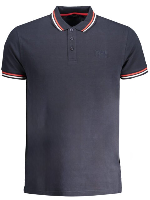 CAVALLI CLASS MEN'S SHORT SLEEVED POLO SHIRT BLUE