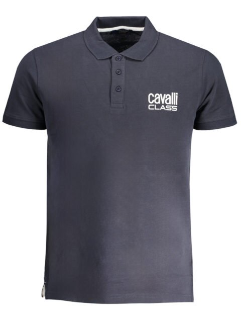 CAVALLI CLASS MEN'S SHORT SLEEVED POLO SHIRT BLUE