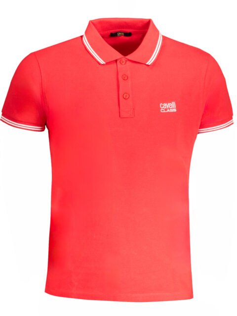 CAVALLI CLASS MEN'S SHORT SLEEVED POLO SHIRT RED