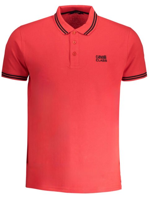 CAVALLI CLASS MEN'S SHORT SLEEVED POLO SHIRT RED