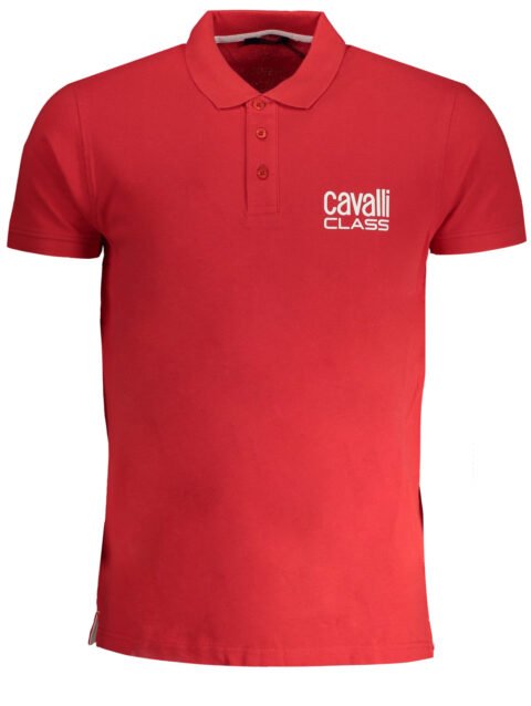 CAVALLI CLASS MEN'S SHORT SLEEVED POLO SHIRT RED