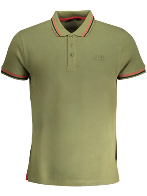 CAVALLI CLASS MEN'S GREEN SHORT SLEEVED POLO SHIRT