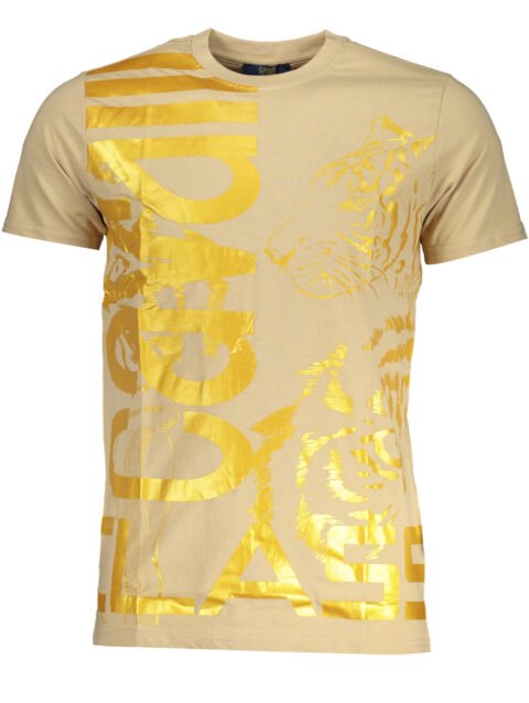 CAVALLI CLASS MEN'S SHORT SLEEVED T-SHIRT BEIGE