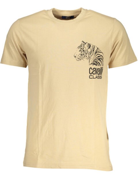 CAVALLI CLASS MEN'S SHORT SLEEVED T-SHIRT BEIGE