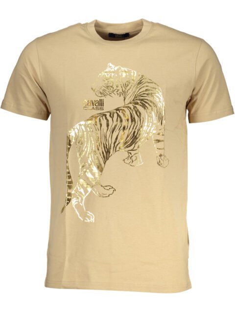 CAVALLI CLASS MEN'S SHORT SLEEVED T-SHIRT BEIGE