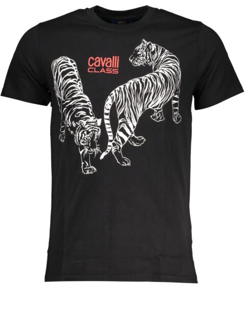 CAVALLI CLASS MEN'S SHORT SLEEVE T-SHIRT BLACK