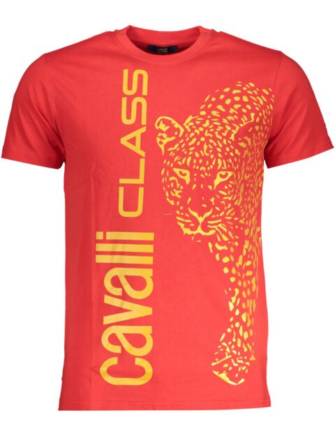 CAVALLI CLASS MEN'S SHORT SLEEVE T-SHIRT RED
