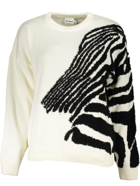 DESIGUAL WHITE WOMEN'S SWEATER