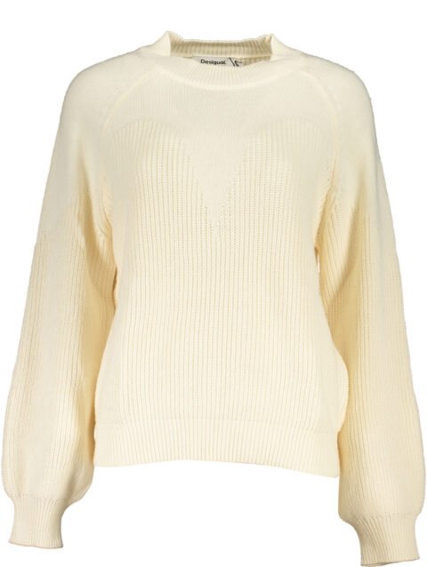 DESIGUAL WHITE WOMEN'S SWEATER