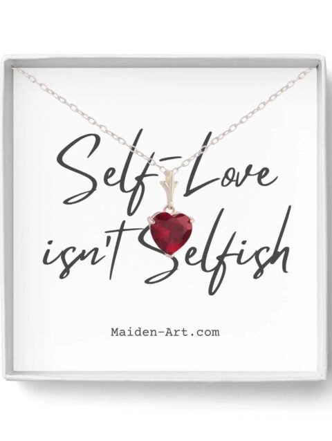 925 Sterling Silver Necklace Red Heart Pendant