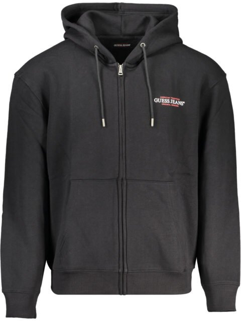 GUESS JEANS MEN'S ZIP-UP SWEATSHIRT BLACK