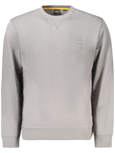HUGO BOSS MEN'S ZIP-FREE SWEATSHIRT GREY