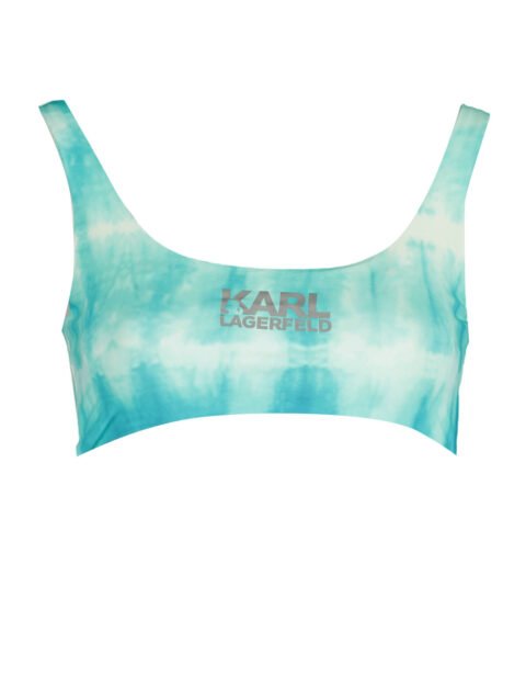 KARL LAGERFELD BEACHWEAR TOP WOMEN'S SWIMSUIT BLUE